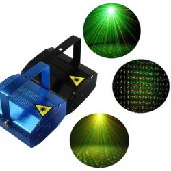 Mini luz de palco a laser - projetor - controle de voz - estroboscópio autopropulsado