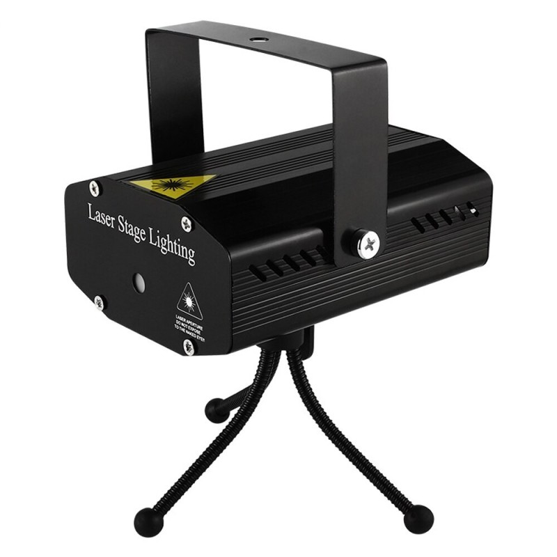 Mini luz de palco a laser - projetor - controle de voz - estroboscópio autopropulsado