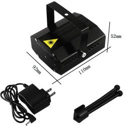 Mini luz de palco a laser - projetor - controle de voz - estroboscópio autopropulsado