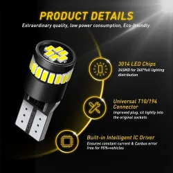 Lâmpada LED para carro - W5W - T10 - Canbus - 12V - 10 peças