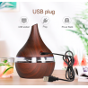Umidificador de ar ultrassônico - difusor de óleos essenciais - LED - USB - 300ml