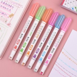 Roller pens - artistic highlighters - with patterns - stars - lines - clouds - hearts - 6 piecesPens & Pencils