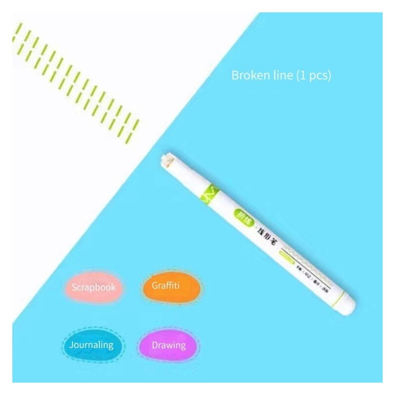 Artistic pen - curved lines marker - roller pen with patterns - 1 piecePens & Pencils