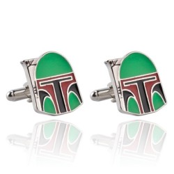 Botões de punho em forma de capacete verde