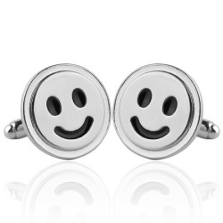 abotoaduras de rosto sorridente