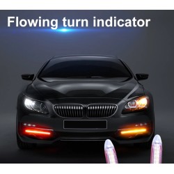 Luzes LED para carro - DRL - luz indicadora de direção - à prova d'água - 2 peças