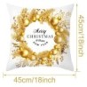 Capa de almofada decorativa de Natal - preta / dourada - 45 * 45 cm