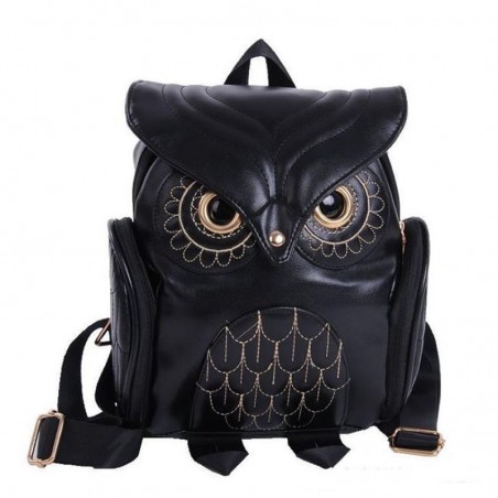 Mochila de couro impermeável - com padrão de coruja
