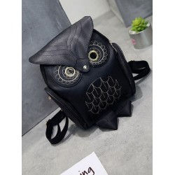 Mochila de couro impermeável - com padrão de coruja