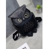 Mochila de couro impermeável - com padrão de coruja