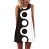 Mini vestido solto de verão - sem mangas - com estampa elegante