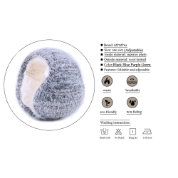 Warm winter earmuffs - foldable - knitted wool / plushHats & Caps