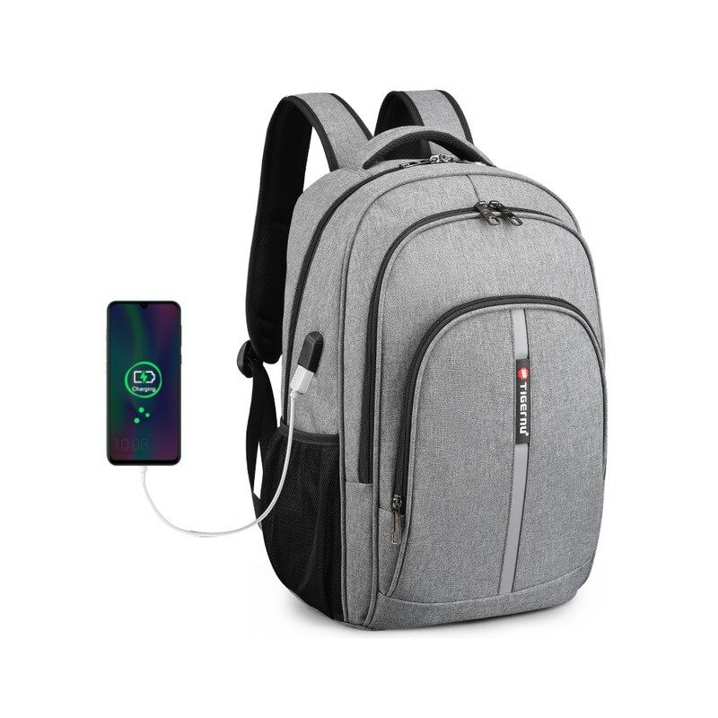 Mochila impermeável - bolsa para laptop de 15,6 polegadas - antifurto - porta USB - grande capacidade
