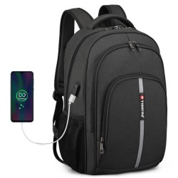 Mochila impermeável - bolsa para laptop de 15,6 polegadas - antifurto - porta USB - grande capacidade