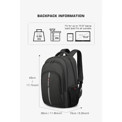 Mochila impermeável - bolsa para laptop de 15,6 polegadas - antifurto - porta USB - grande capacidade