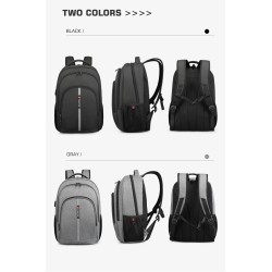 Mochila impermeável - bolsa para laptop de 15,6 polegadas - antifurto - porta USB - grande capacidade