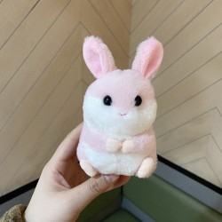 Mini coelho de pelo fofo - chaveiro