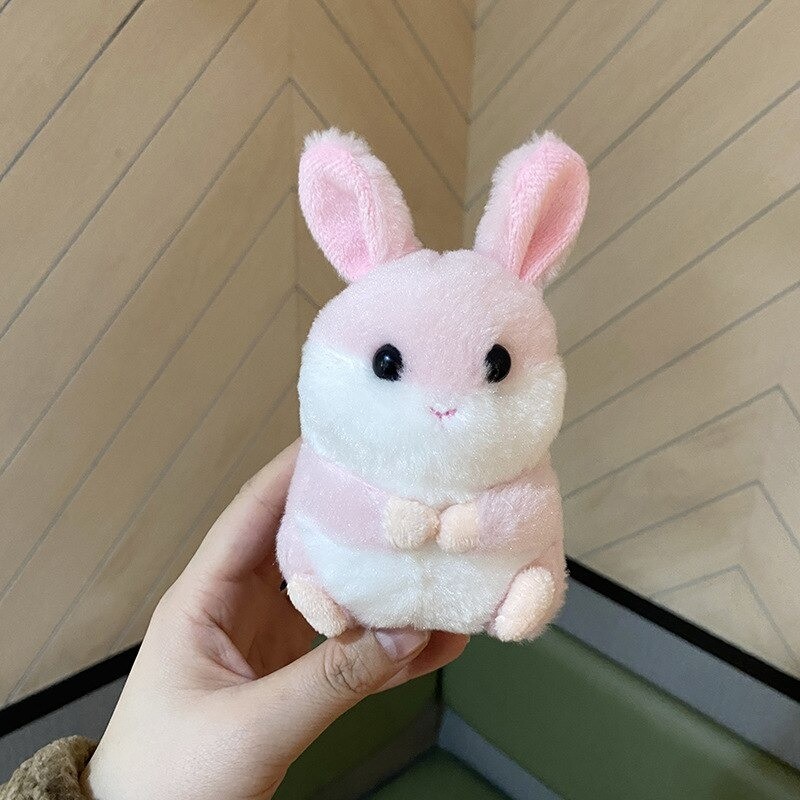 Mini coelho de pelo fofo - chaveiro