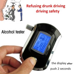 Bafômetro digital profissional - testador de alcoolemia - LCD - com 5 bocais