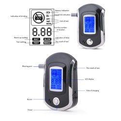 Bafômetro digital profissional - testador de alcoolemia - LCD - com 5 bocais