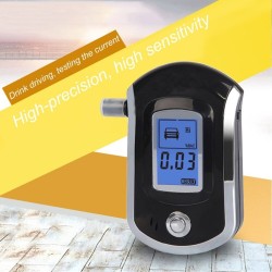 Bafômetro digital profissional - testador de alcoolemia - LCD - com 5 bocais