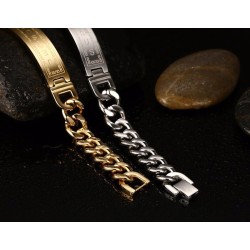 Pulseira de aço inoxidável - Jesus / cruz