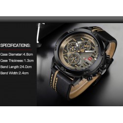 Naviforce - relógio Quartz esportivo - à prova d'água - pulseira de couro