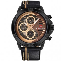 Naviforce - relógio Quartz esportivo - à prova d'água - pulseira de couro