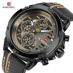 Naviforce - relógio Quartz esportivo - à prova d'água - pulseira de couro