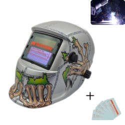 Capacete de soldagem de escurecimento automático - mãos de caveira