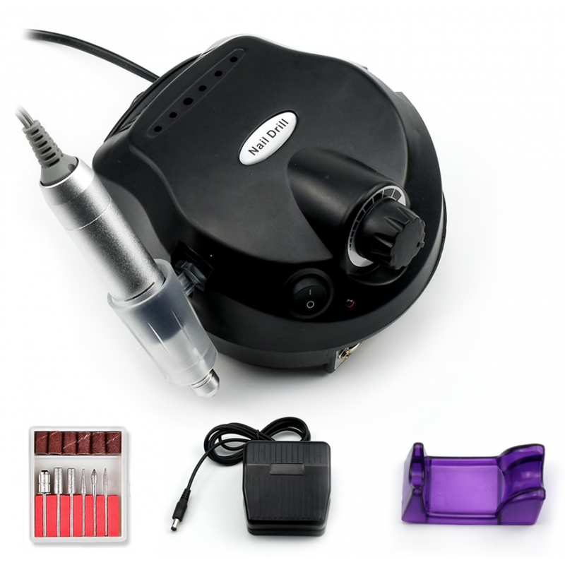 Broca de unhas profissional - controle de velocidade - manicure / pedicure - conjunto com brocas - 15W