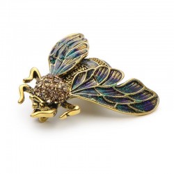 Crystal gold cicada - elegant broochBrooches
