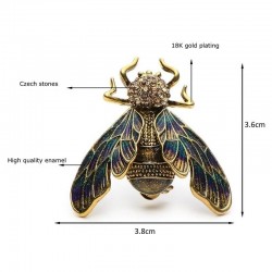 Crystal gold cicada - elegant broochBrooches