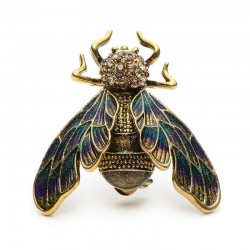 Cigarra de ouro cristal - broche elegante
