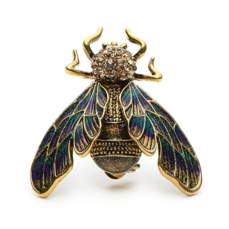 Crystal gold cicada - elegant broochBrooches
