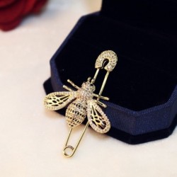 Shiny gold bee - crystal broochBrooches