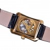 WINNER - rectangular mechanical watch - hollow-out skeleton design - leather strapWatches