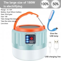 Camping / luz de tenda - portátil - solar - LED - lâmpada externa super brilhante - com controle remoto - à prova d'água
