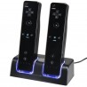 Carregador duplo - indicador LED - para controle Wii - com 2 baterias