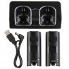 Carregador duplo - indicador LED - para controle Wii - com 2 baterias