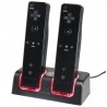 Carregador duplo - indicador LED - para controle Wii - com 2 baterias