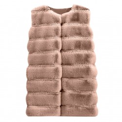 Elegant sleeveless coat - fur vestJackets