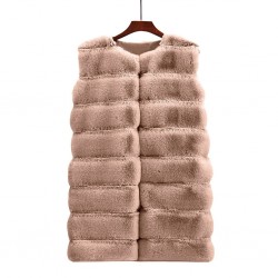 Elegant sleeveless coat - fur vestJackets