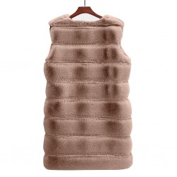 Elegant sleeveless coat - fur vestJackets