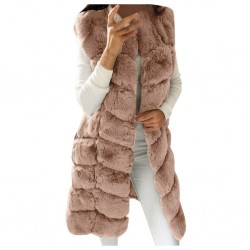 Elegant sleeveless coat - fur vestJackets