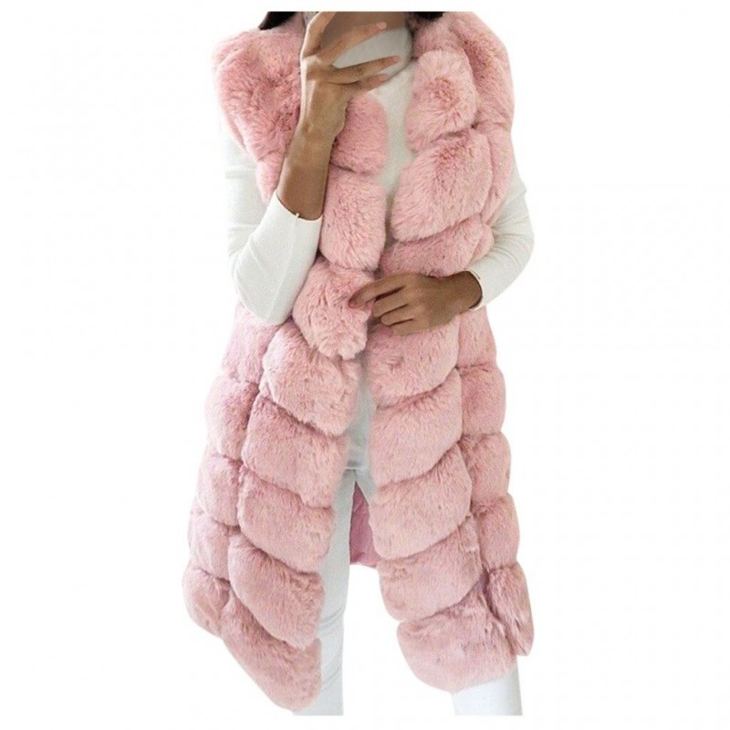 Elegante casaco sem mangas - colete de pele