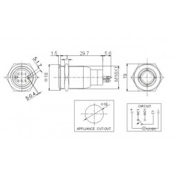 Metal push button switch - self-lock - LED - 16mmSwitches