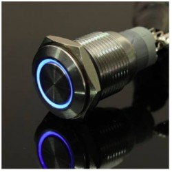 Interruptor de botão de metal - auto-reinicialização - LED - 16mm
