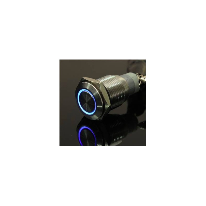 Interruptor de botão de metal - auto-reinicialização - LED - 16mm