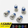 Interruptor de botão de metal - auto-reinicialização - LED - 16mm
